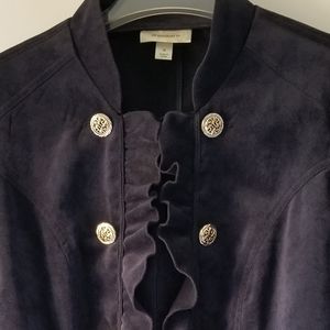 Women's Textured Ruffled Blazer - M